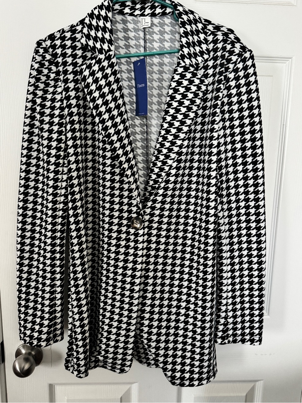 Floerns Houndstooth Blazer Jacket NWT